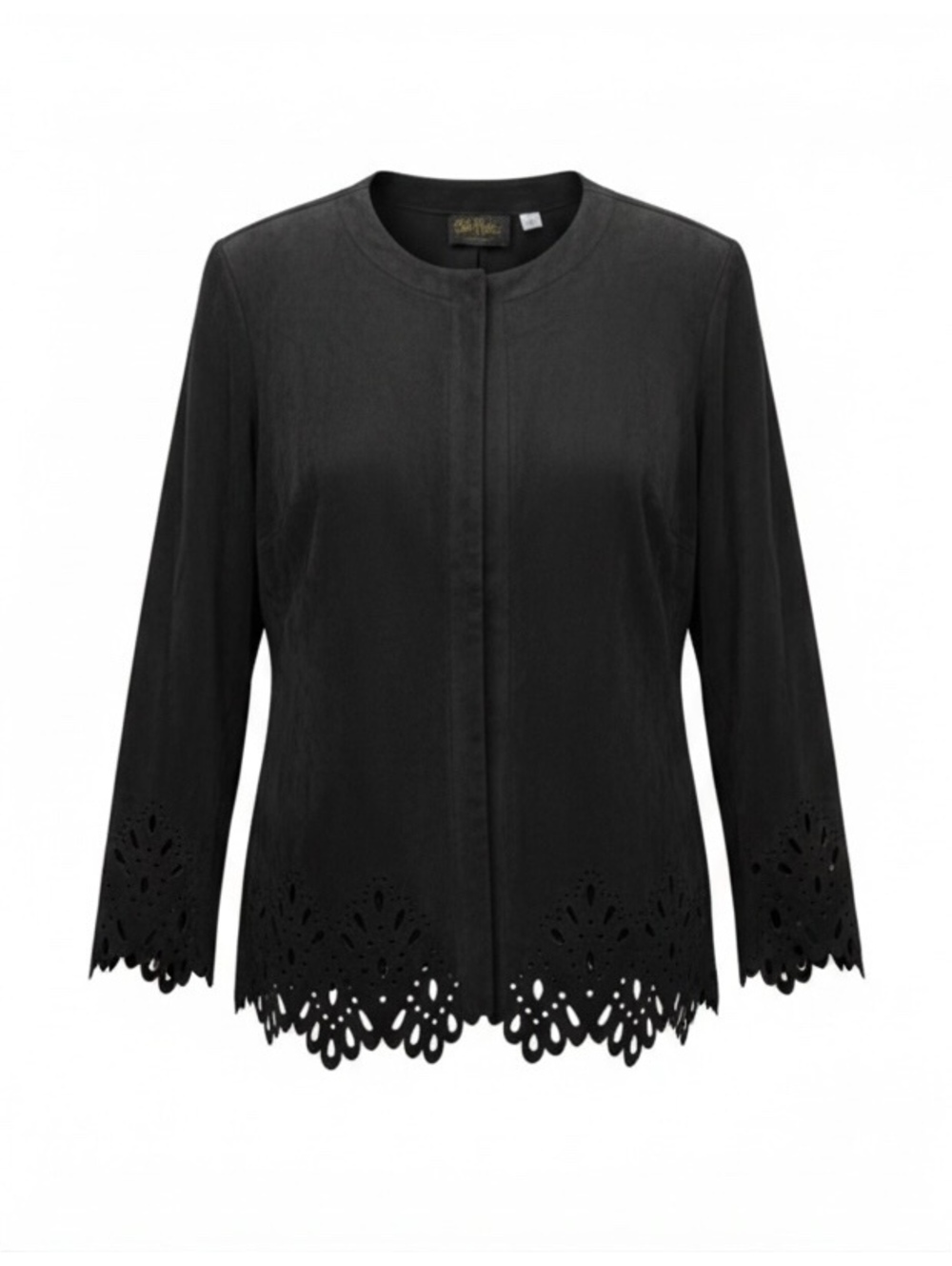 Bob Mackie Vintage Black Cutwork Scallop Hem Jacket